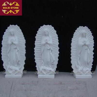 China Customized Modern Outdoor Natural Stone Decoration Marble St Mary Statue for sale