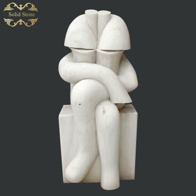 China Modern Design Western Garden Used Abstract Marble Statue for sale