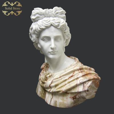 China Western Hand Carved Unique Apollo Bust Marble Sculpture for sale