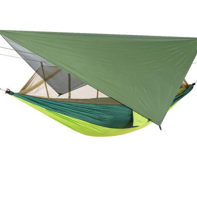 China 2021Durable Hammock With Canopy Outdoor Stand Anti Mosquito Stand Double Parachute Camping Backpacking Single Hammock for sale