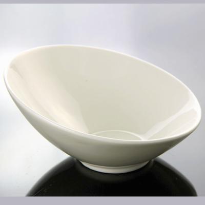 China Simple modern white modern white slant bowl noodle bowl ceramic china buffet dining bowl fruit salad bowl restaurant kitchen for sale