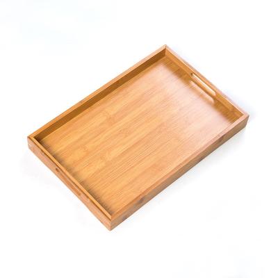 China Modern Minimalist Fancy Fruit Dinner Tea Tray Bamboo Eco Natural Reusable Tea Food Serving Dish Tray Bamboo for sale