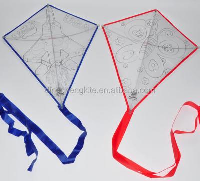 China Promotioanl Gifts / Advertising Kite Trainer Kite DIY Diamond Teaching Kite For Kids for sale