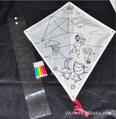 China Promotioanl Gifts / Advertising New Study Drawing Kite DIY Kite With Color Pens For Kids for sale