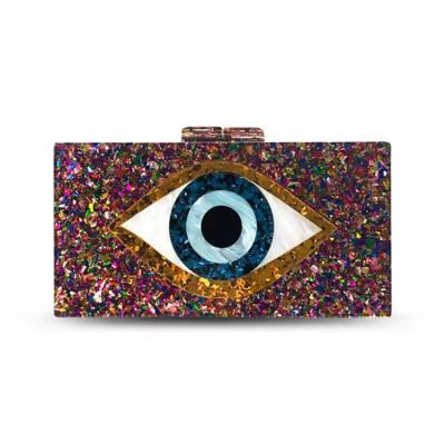 China Other hot sale devil's eye dinner lady bags acrylic sequin stitched evening wedding shoulder dinner clutch bag for sale