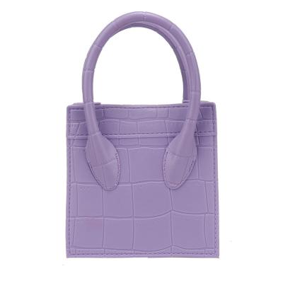 China Other New Arrival Candy Fashion Crocodile Pattern Tote Square Handbags Ladies Hand Bags Jelly Mini Bag for sale