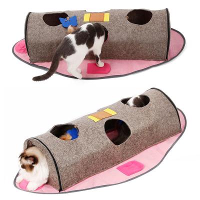 China Viable Factory Directly Wholesale Cat Toy DIY Felt Cat Tunnel Folding Cat Cave For Pet Supplies for sale