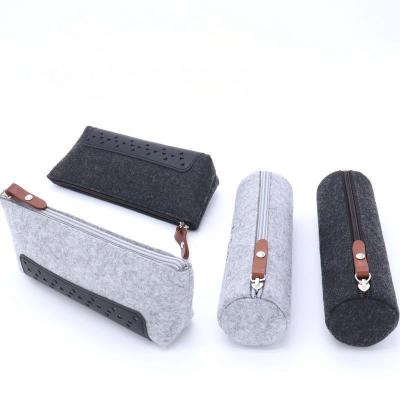 China Eco-Friendly Custom Made Simple Style Felt Stationery Bag Sunglasses Case Pencil Case For New Year Gifts for sale