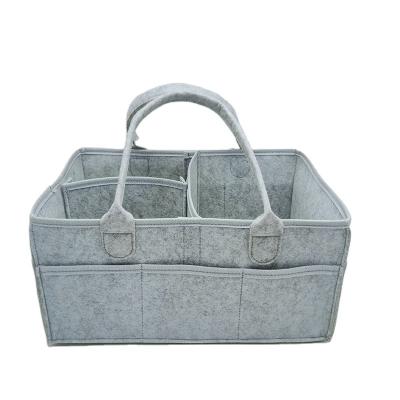 China Detachable Felt Cart Organizer Tote Bag Baby Storage Bag Large Capacity Wholesale Mom Diaper Diaper Bag for sale