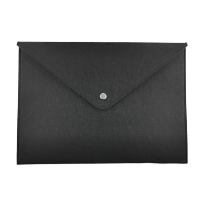 China Easy Carrying and Durable Hard Style Simple Business Tried A4 Button Bag Document Portfolios Pocket Felt Folders Envelope Holder Portable Documents Folder for sale