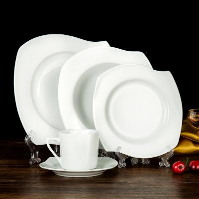 China Sustainable S-Shape Dinnerware Sets Ceramic Dinner Sets Porcelain Dinnerware Sets for sale