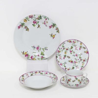 China Sustainable 20 Pcs Dinner Set With Flower Decal 30pcs Dinnerware With Cup And Saucer for sale