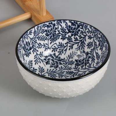 China Sustainable hot sale chinaware embossing pad print shell bowl ceramic salad bowl ceramic bowls for sale