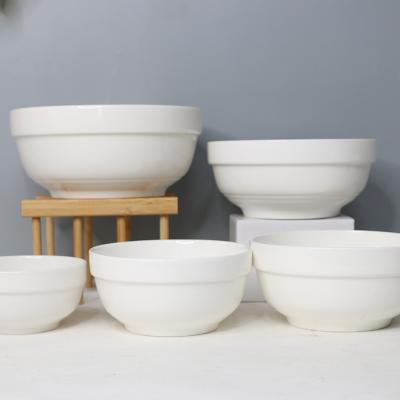 China Viable Wholesale Porcelain Bowl Tableware Set Soup Bowl Pure White Rice Bowl for sale