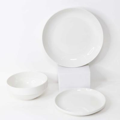 China Viable Wholesale Porcelain White Dinner Set, Dinnerware Set 12 Pcs, Ceramic Dinnerware for sale