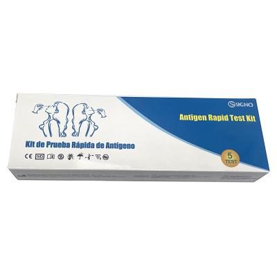 China Antigen Sars Cov 2 Rapid Test Kit Saliva Swab Home Self Test Colloidal Gold Method for sale