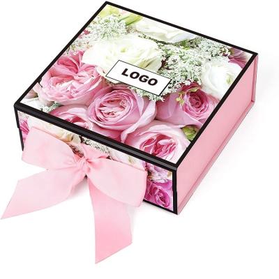 China Recycled materials valentine flower box with roses included luxury watch with box acrylic box for rectangular flowers for sale