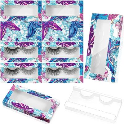 China Custom Logo Silver Materials Private Label Style Recycled Cosmetic Packaging Paper 3pair Pink Eyelash Lash Boxes for sale