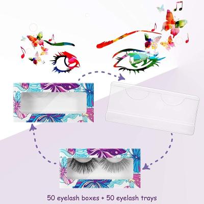 China Recycled Materials Vendors Tray Wick Black & 5 Pairs Butterfly Custom Paper Packaging Box For Eyelash Extension for sale