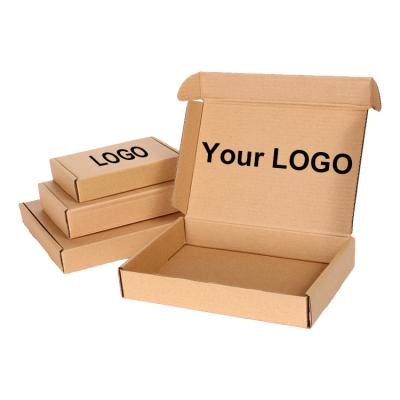 China Factory Price Custom Logo Recycled Materials 3 Layers Corrugated Kraft Paper Packaging Shipping Parcel for sale