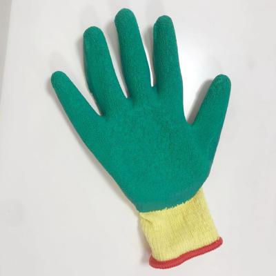 China General Purpose Green Latex Coated Cotton Gloves , 10gauge Working Gloves With Latex Coated for sale