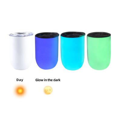 China Disposable Color Change 20 oz Tumbler Wine 304 Stainless Steel Lean Double Walled UV Glow In The Dark Sublimation Tumbler For Printing for sale