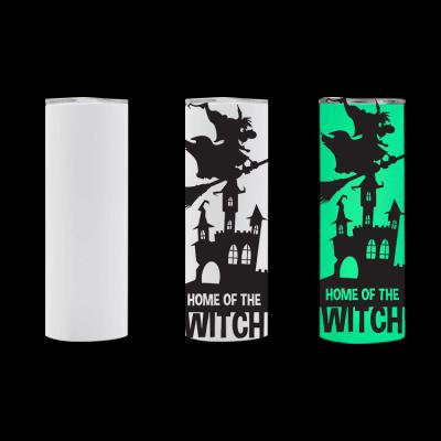 China Disposable Halloween Ghost Stainless Steel Coffee Mug Printer UV and Glow in the Dark Blank Sublimation Color Changing Tumbler with Straw for sale