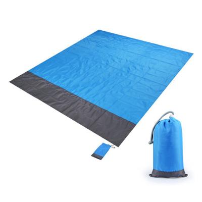 China 210T Grid Ripstop With TPU Coating Anti Sand Beach Mat Sand Proof Foldable Travel Lightweight Portable Picnic Blanket For Sale for sale