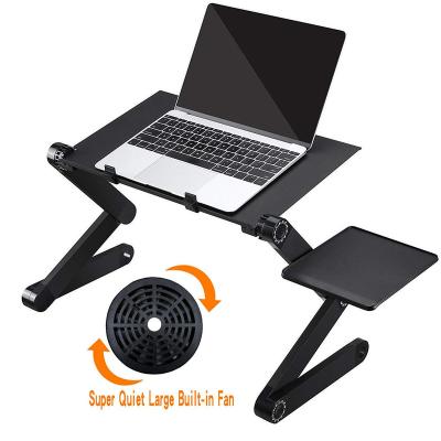 China Foldable Laptop Table Stand with Ergonomic Adjustable Folding Design Stand Notebook Desk for Ultrabook, Netbook or Tablet with Mouse Pad for sale