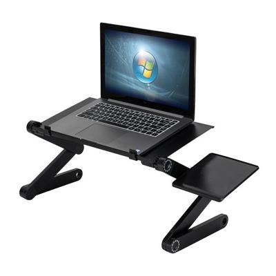 China Foldable Portable Laptop Table Stand with Adjustable Folding Stand Notebook Desk for Netbook or Tablet with Mouse Pad and Fan in Bed Sofa for sale