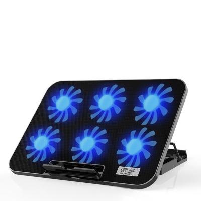 China Hot Selling Dual USB Adjustable Size Notebook Cooling Cooler Six Fans Gaming Laptop Cooler Pads For Macbook for sale