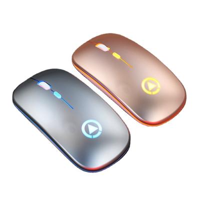 China 2021 High Sensitivity Ultra-thin Rechargeable Wireless Mouse 2.4Ghz Mini Silent Led RGB Lights Colorful Mouse for sale