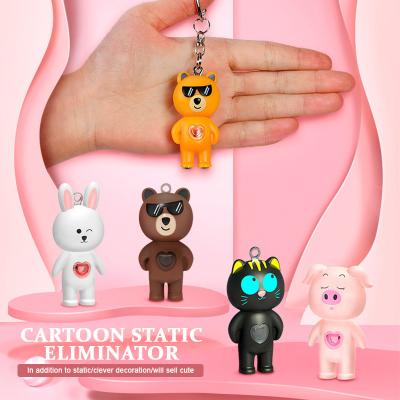 China Animal Key Chain Ring Car Keychain Cool Silicone Cartoon Car Key Chain Mini Anti Eliminate Static Electricity Christmas Gift Promotion Gift for sale