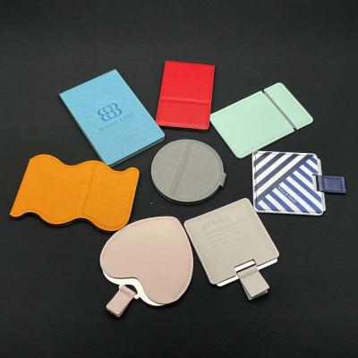 China Professional Manufacturer Minimalist Leather Mirror Customized High Quality Fashion Portable Small Pocket for sale