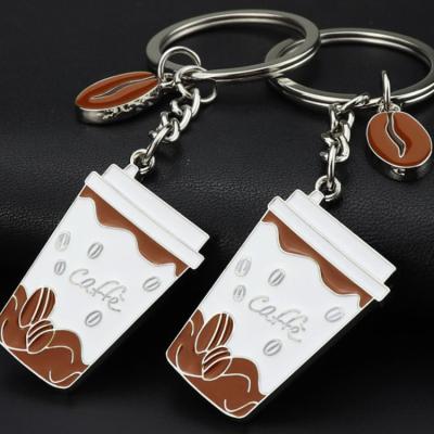 China Custom Gift Soft Enamel Coffee Promotional Professional High Quality New Customization Design And Flower Key Chain for sale