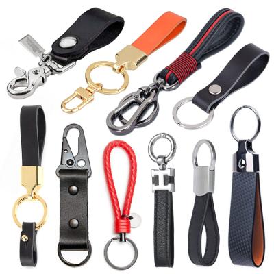 China High Quality Keychain Decorated Logo Metal Leather Keychain Custom Made New Arrivals Promotional Gifts PU Keychain for sale