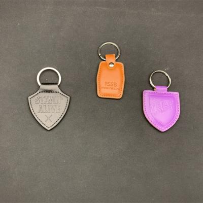 China Europe wholesale promotional custom compass and purple PU leather metal key chain printed key chain for sale