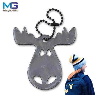 China Promotion Untearable PVC Key Chain Eco-friendly Shape Reflector Custom Made For Kids School Bag for sale