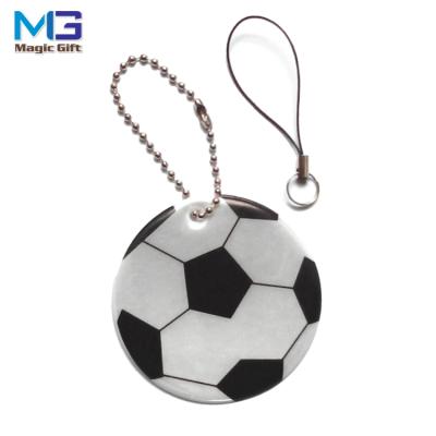 China Untearable PVC Key Chain Accessories Printing Football Reflective Logo Key Chain for sale