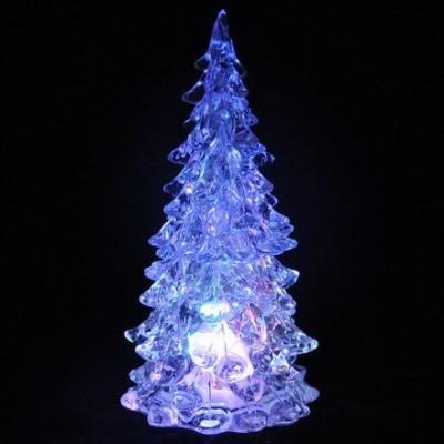 China Hot Sales Glass Christmas Decoration Ornaments Wholesale Glass Tree With Led Light for sale