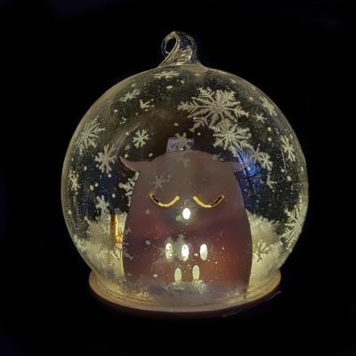 China 2021 Hot Europe Christmas Clear Party Christmas Decorations Gift CraftLed Glass Home Ball for sale