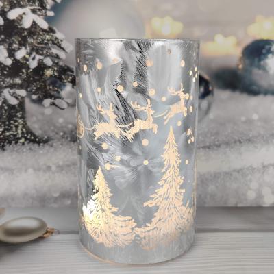 China Factory Decorating Hot Sale Directly Hand Made White Frost 3 Lead Glass Cylinder Set for sale