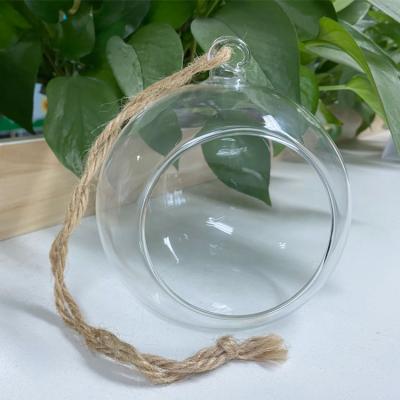 China Simplicity Empty Open Wholesale Mini Greenhouse Ball Globe Globes Home Decorative Hanging Glass Ornament for sale