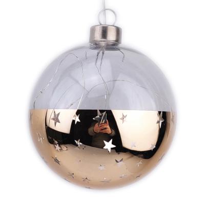 China Vintage / Retro LED Mixed Color Spray Painting Luminous Hanging Christmas Tree Ball For Home Decoration for sale