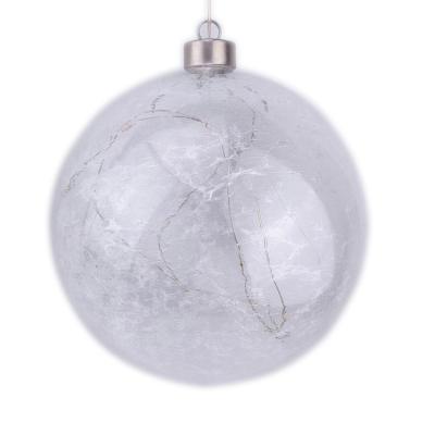 China Vintage / Retro Battery Operated LED Illuminated Clear Hanging Glass Ball For Christmas Tree Ornament for sale