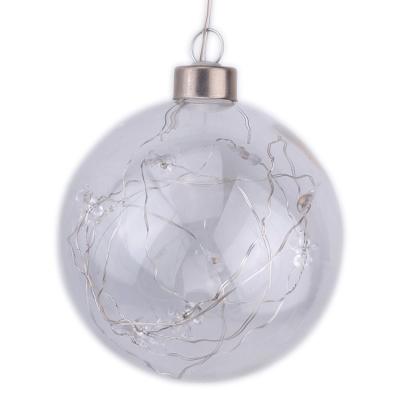 China Vintage / Retro Clear Illuminated Hanging Ball Ornament With Shining Snowman Light Inside for sale