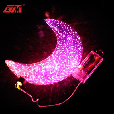 China Decoration Christmas Ornaments Battery Operated Crescent Moon Shaped Light Lamp for sale