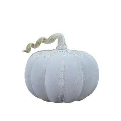 China Home Decoration And New Designs Halloween Decoration Gifts Artificial White Led Lighted Glass Pumpkins for sale