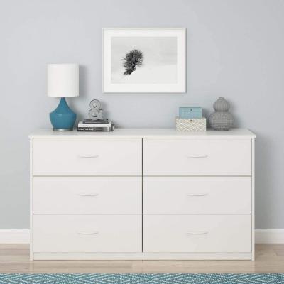 China Modern White Hot Selling 6 Drawer White Dresser Wide Dresser Chest for sale