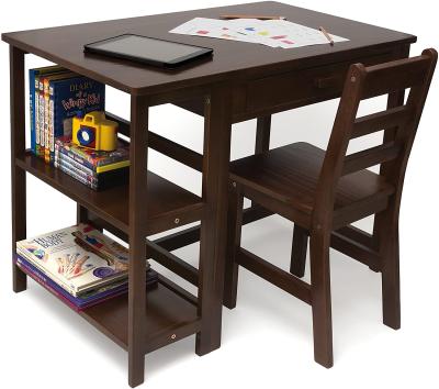 China Modern Study Table for Kids Children with Bookshelves Study Table with Chair Set for sale